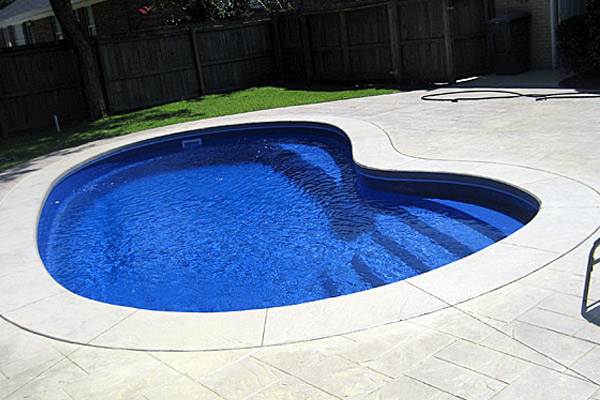oyster fiberglass swimming pool with tropical pavilion