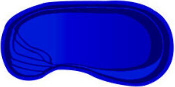 Oyster fiberglass swimming pool 3D design — elegant inground pool model with smooth curves by Barrier Reef Pools.