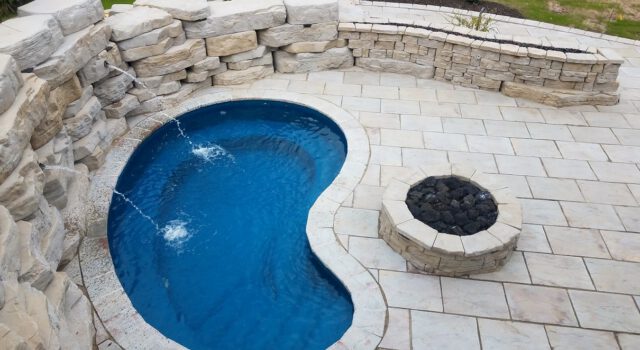 Crispin Plunge in Aquamarine — small fiberglass plunge pool ideal for compact backyards and relaxing dips.